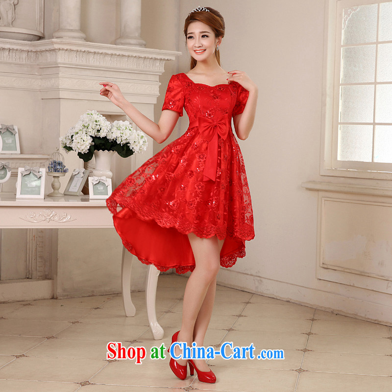 Ting Beverly bridal toast service 2015 new summer married pregnant women wedding dresses red short dress high waist graphics thin female Red XL Ting, Beverly (tingbeier), online shopping