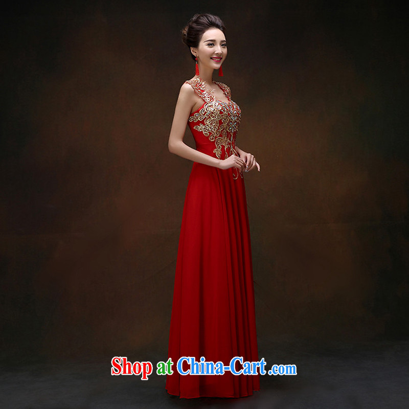 Snow Lotus bridal toast summer clothing new 2015 summer stylish Korean Red Beauty dress long dual-shoulder beauty banquet dress female Red XL, snow Lotus (XUEBAOLIAN), online shopping