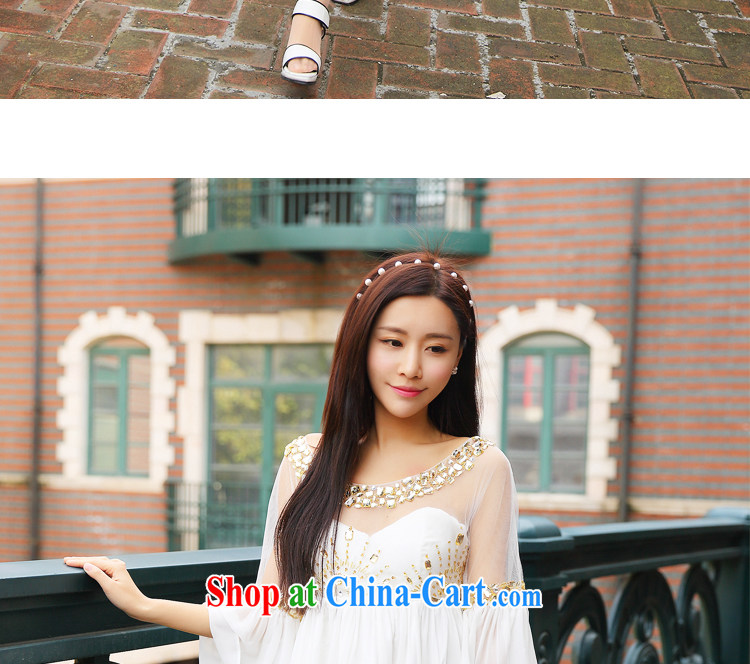 Abundant Ming summer 2015 new luxury and nails Pearl dress dress gold water drilling flouncing cuff large dresses dress goddess white L pictures, price, brand platters! Elections are good character, the national distribution, so why buy now enjoy more preferential! Health