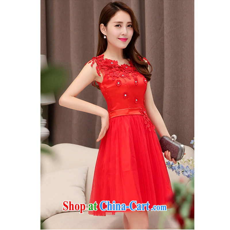 Autumn 2015 new Web yarn two-piece Princess skirt bridesmaid bride's name yuan style evening dress the shirt dresses red . XXL, the Hill (ESAN), shopping on the Internet