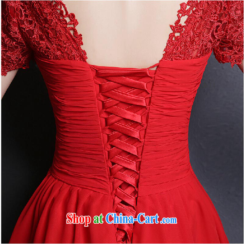 2015 new lace wedding dresses small short Evening Dress skirt show bridal red bows service bridesmaid dress red tailored to please contact customer service, pure bamboo love yarn, shopping on the Internet