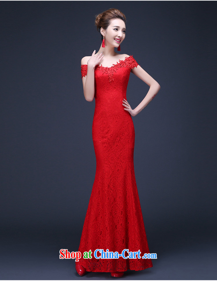 2015 Korean red lace one shoulder cultivating long crowsfoot marriages served toast annual evening dress red made no final pictures, price, brand platters! Elections are good character, the national distribution, so why buy now enjoy more preferential! Health
