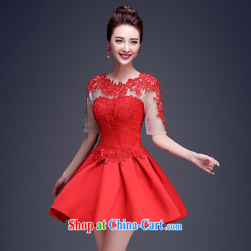 Ting Beverly 2015 new toast Service Bridal summer short, long-sleeved lace wedding dresses the betrothal a shoulder red dress red XL Ting, Beverly (tingbeier), online shopping