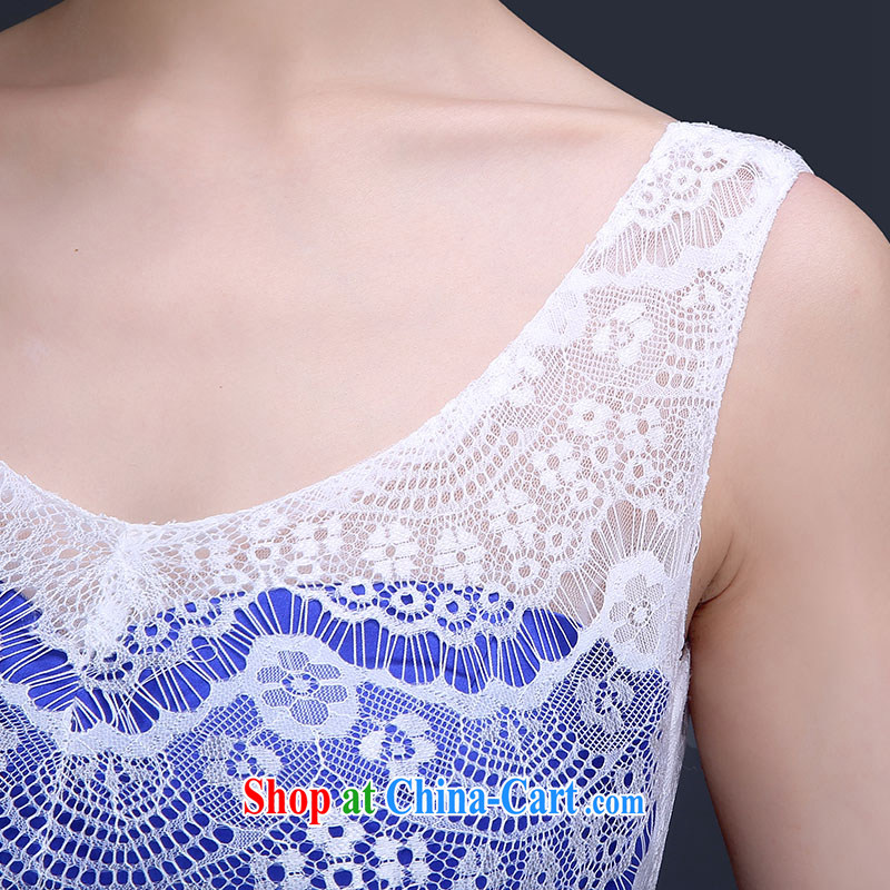Qi wei summer 2015 new Korean fashion beauty dress, long blue zipper, elegant evening dress girl blue custom plus $30, Qi wei (QI WAVE), online shopping