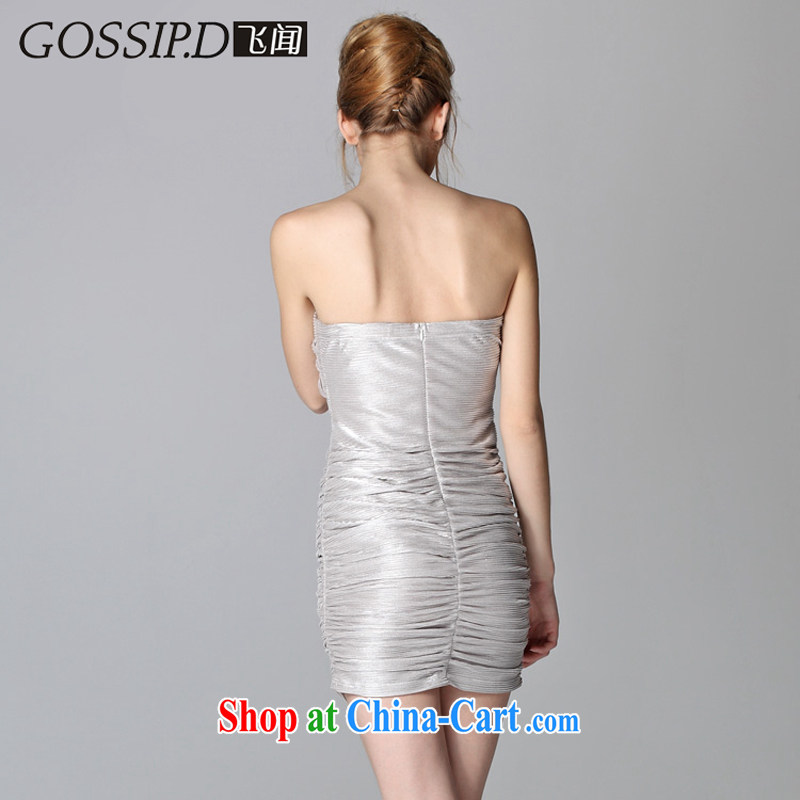 GOSSIP . D Fly Europe and heard the bare chest dress sense of tight package and dress my store small reception dress 1549 silver XL, GOSSIP . D, shopping on the Internet