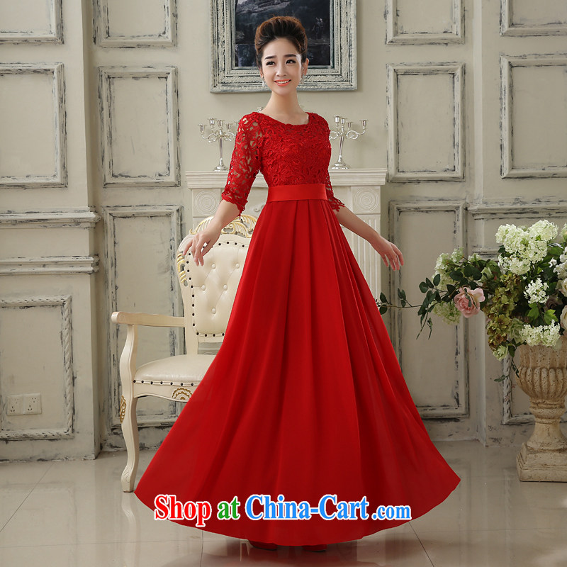 There is embroidery bridal 2015 new wedding dress toast serving short-field shoulder lace beauty and stylish long-sleeved bridesmaid clothing red long, did not return, it is embroidered bridal, and shopping on the Internet