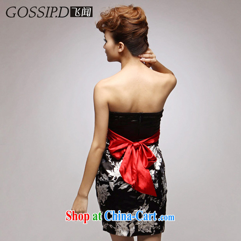 GOSSIP . D special 2014 new stamp duty stitching erase chest small dress evening dress stylish stamp dress dress dress 1023 white/black L, GOSSIP . D, shopping on the Internet
