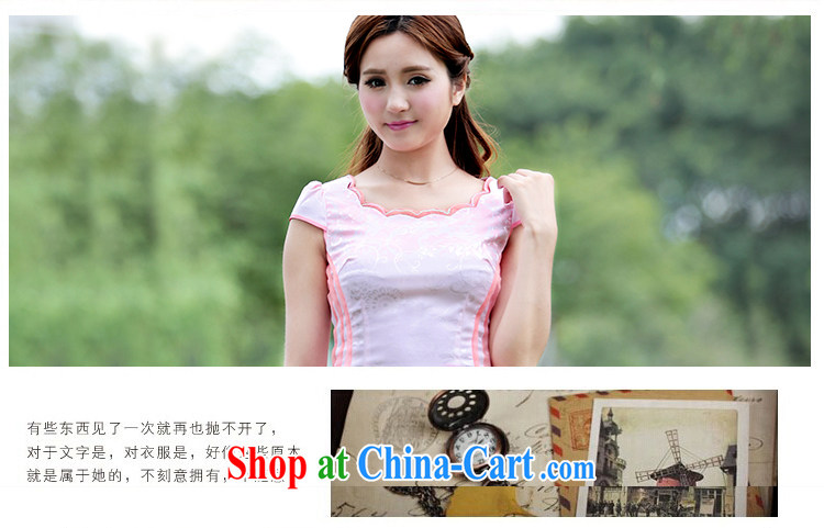 Diane sprawl of 2015 new stamp pixel color dresses retro dress everyday Chinese improved stylish summer short cheongsam dress pink XL pictures, price, brand platters! Elections are good character, the national distribution, so why buy now enjoy more preferential! Health