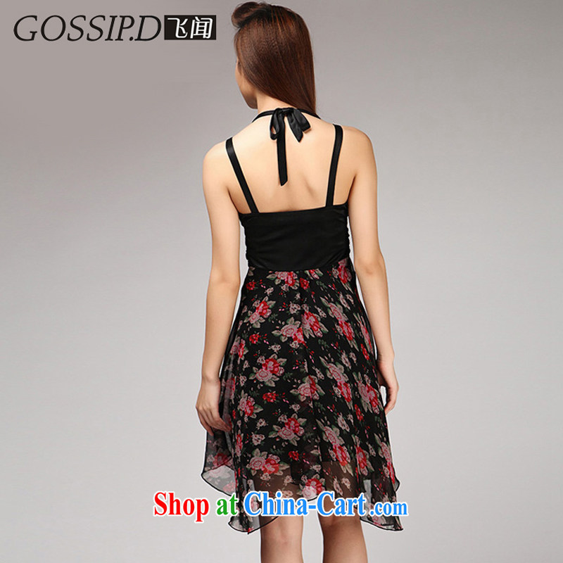 GOSSIP . D special dress in Europe and America as well as the feeling of hanging too small dress Deep V night dress, short dress 1082 black and red L, GOSSIP . D, shopping on the Internet