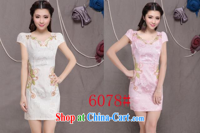 Diane sprawl of 2015 improved female cheongsam dress fashion style retro beauty everyday dresses short dresses, pink XXL pictures, price, brand platters! Elections are good character, the national distribution, so why buy now enjoy more preferential! Health