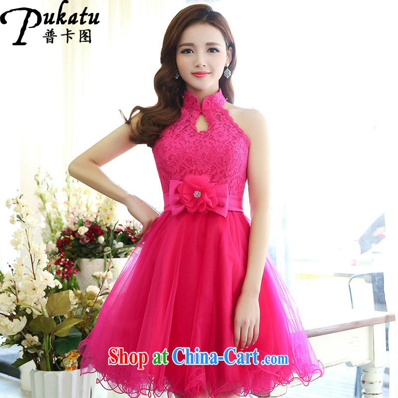 The card 2015 new stylish and elegant and is also the root yarn shaggy skirt dress with Korean-waist-lace Princess skirt of red XL