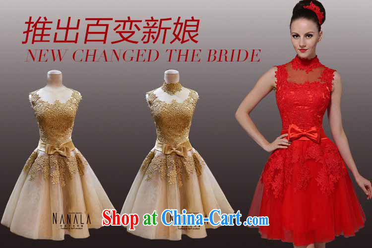 2015 new summer trendy short-field shoulder Korean version of the greater code marriages served toast red banquet dress tea-color tailored replacement pictures, price, brand platters! Elections are good character, the national distribution, so why buy now enjoy more preferential! Health