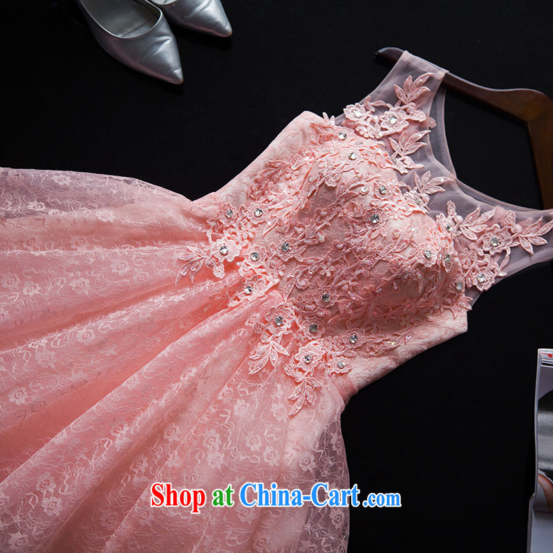 2015 new summer short, pink bridesmaid service shaggy skirts and sisters skirt double-shoulder lace bridal wedding toast serving meat pink. 7 Day Shipping does not return does not change, love, China, and, shopping on the Internet