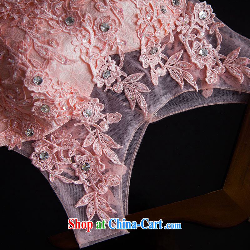 2015 new summer short, pink bridesmaid service shaggy skirts and sisters skirt double-shoulder lace bridal wedding toast serving meat pink. 7 Day Shipping does not return does not change, love, China, and, shopping on the Internet