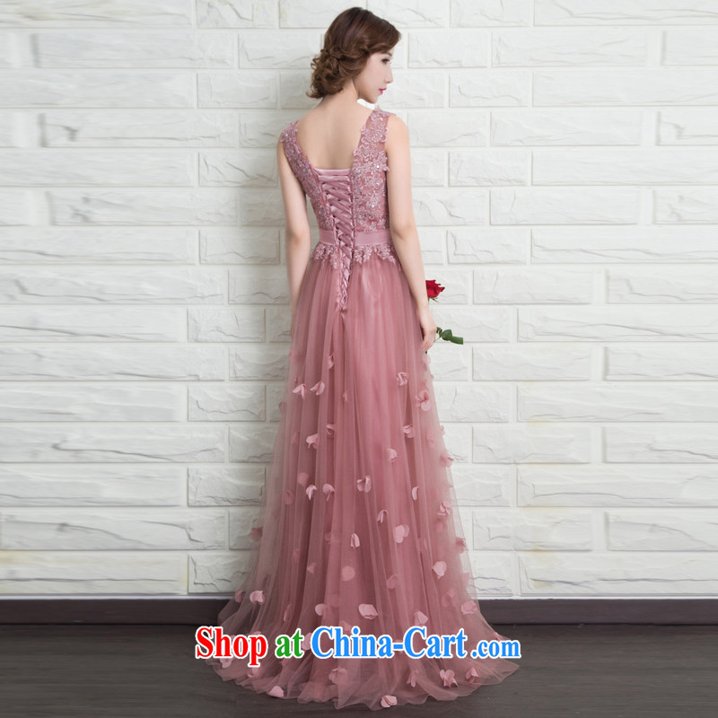 Wei Qi 2015 bridal gown wedding toast clothing 豆沙 color lace long V collar strap dress dresses girls 豆沙 color A L, Qi, Ms Audrey EU Yuet-mee, QI WAVE), online shopping