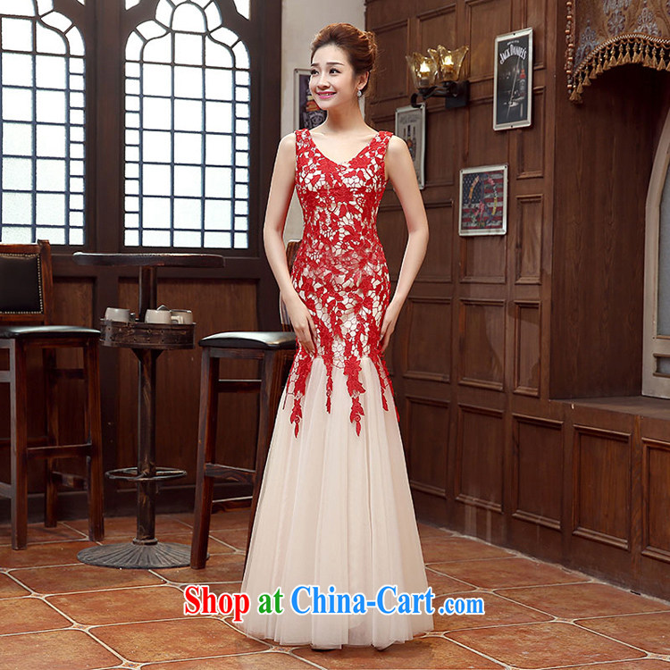 Pure bamboo yarn love 2015 New Red bridal wedding dress long evening dress evening dress uniform toasting Red double-shoulder dresses beauty red advanced custom final pictures, price, brand platters! Elections are good character, the national distribution, so why buy now enjoy more preferential! Health