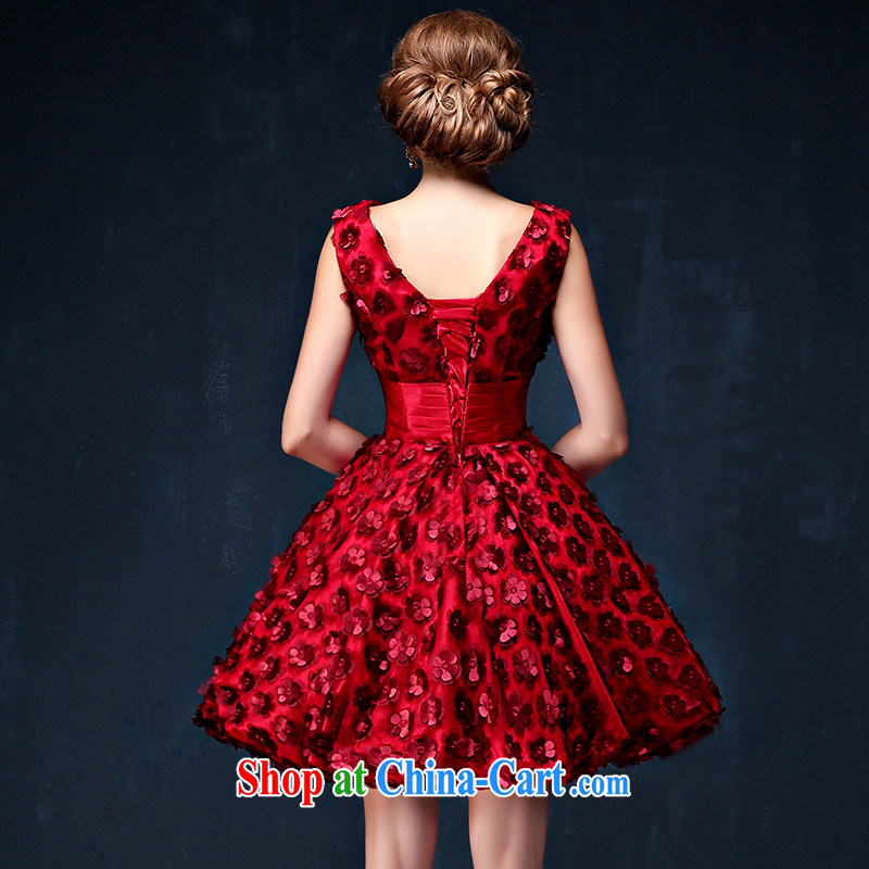 Bridal wine red bows service 2015 summer New Dual shoulder straps banquet dress video skinny dress dress dark red XL (waist 2.3), Mrs Alexa Lam, and, on-line shopping