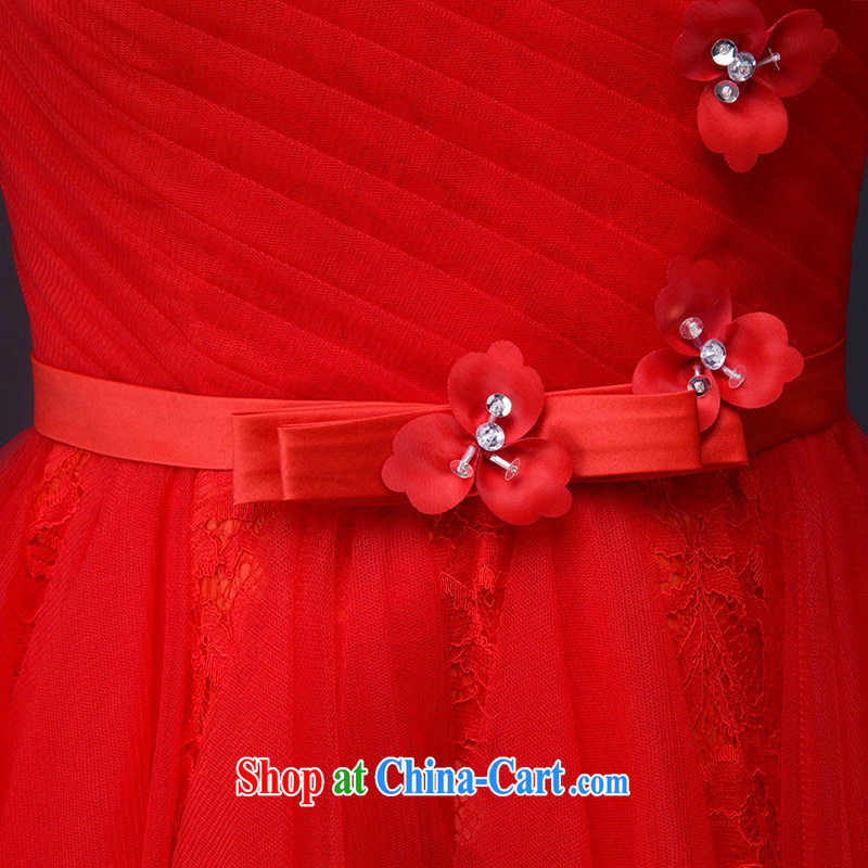 The china yarn wedding dresses 2015 new summer flowers a Field shoulder-neck wood drill Web yarn small dress short skirt Red. size does not accept return and china yarn, shopping on the Internet