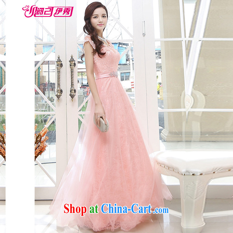To have the Show 2015 summer New Evening Dress long summer banquet purple short bridesmaid Service Bridal toast serving the performance service women 1569 A pink XL
