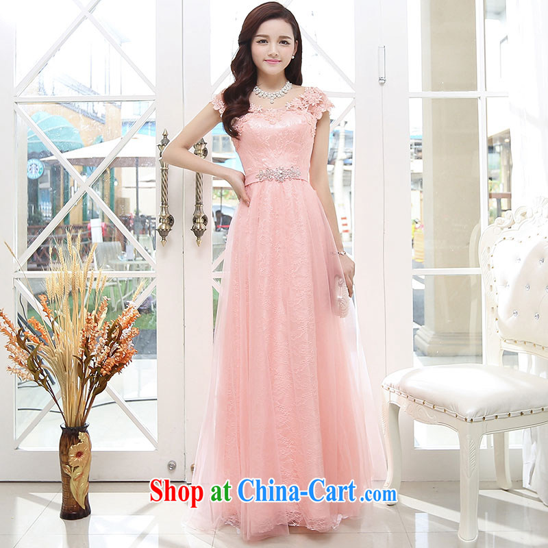 Access to and the Sau 2015 summer New Evening Dress long summer banquet purple short bridesmaid Service Bridal toast serving the performance service women 1569 A pink XL, on their own, the show, shopping on the Internet