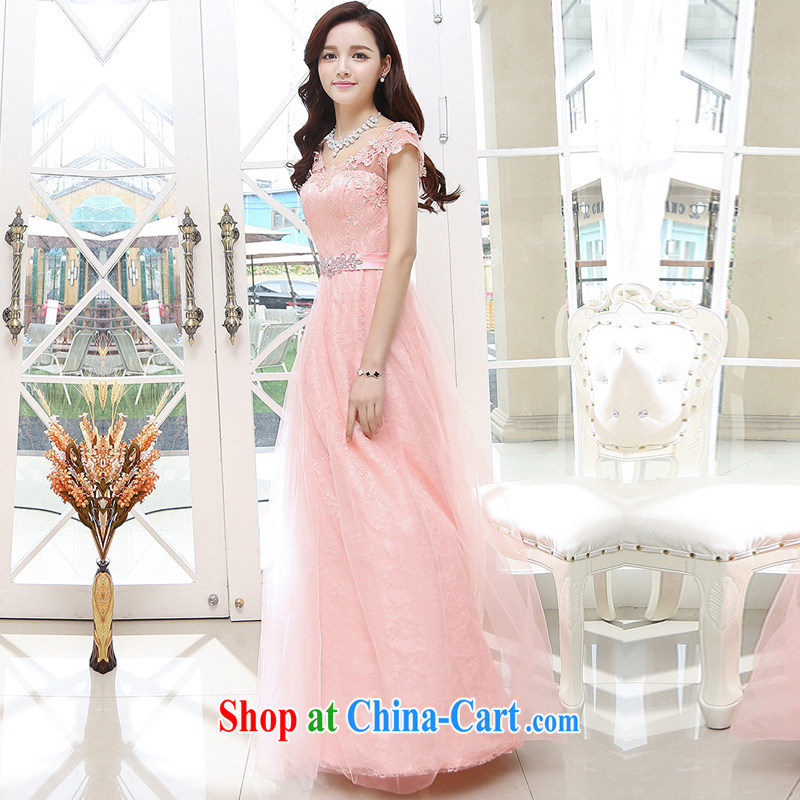 Access to and the Sau 2015 summer New Evening Dress long summer banquet purple short bridesmaid Service Bridal toast serving the performance service women 1569 A pink XL, on their own, the show, shopping on the Internet