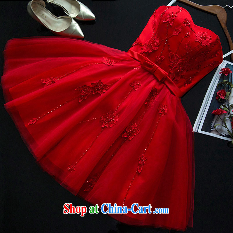 Summer 2015 new bride toast wedding serving short red stylish and wiped his chest strap Evening Dress dresses women's clothing show clothing dress the wedding dress red made 7 Day Shipping does not return does not change, love, China, and, online shopping