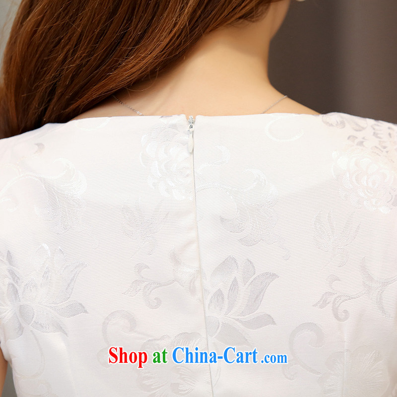 To have the Show 2015 new summer short, daily Chinese improved dresses female beauty charm embroidered cheongsam women 1535 A White Red XL, on their own, the show, and, shopping on the Internet