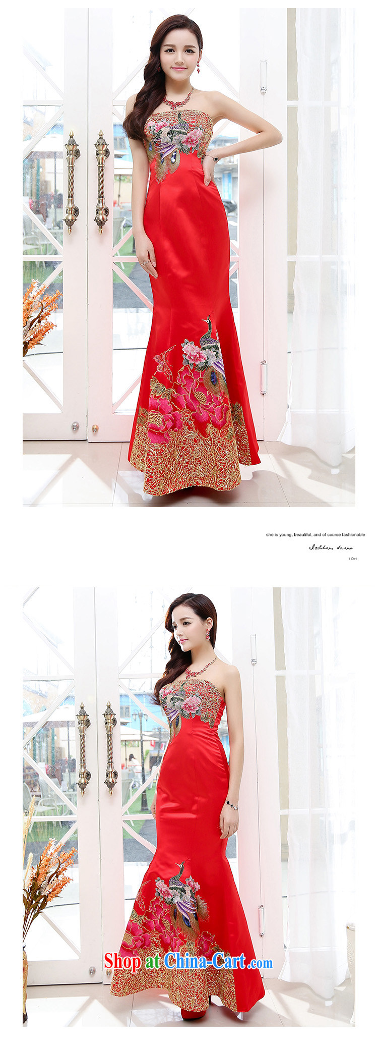 Read and show the new 2015 long crowsfoot Korean V collar red bridal toast dress evening dress spring/summer 1550 dresses A blue XXL pictures, price, brand platters! Elections are good character, the national distribution, so why buy now enjoy more preferential! Health