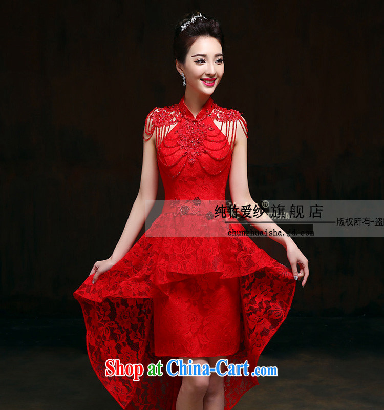 Pure bamboo yarn love 2015 New Red bridal wedding dress long evening dress evening dress uniform toasting Red double-shoulder dresses beauty red tailored contact Customer Service pictures, price, brand platters! Elections are good character, the national distribution, so why buy now enjoy more preferential! Health