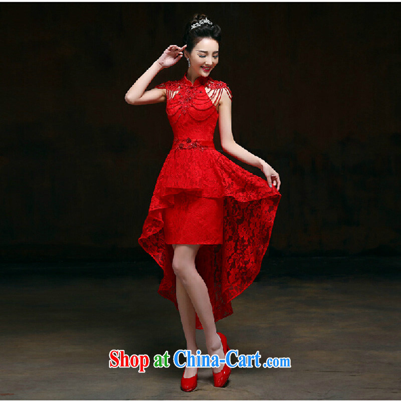 Pure bamboo yarn love 2015 New Red bridal wedding dress long evening dress evening dress uniform toasting Red double-shoulder dresses beauty red tailored to contact customer service, plain bamboo love yarn, shopping on the Internet