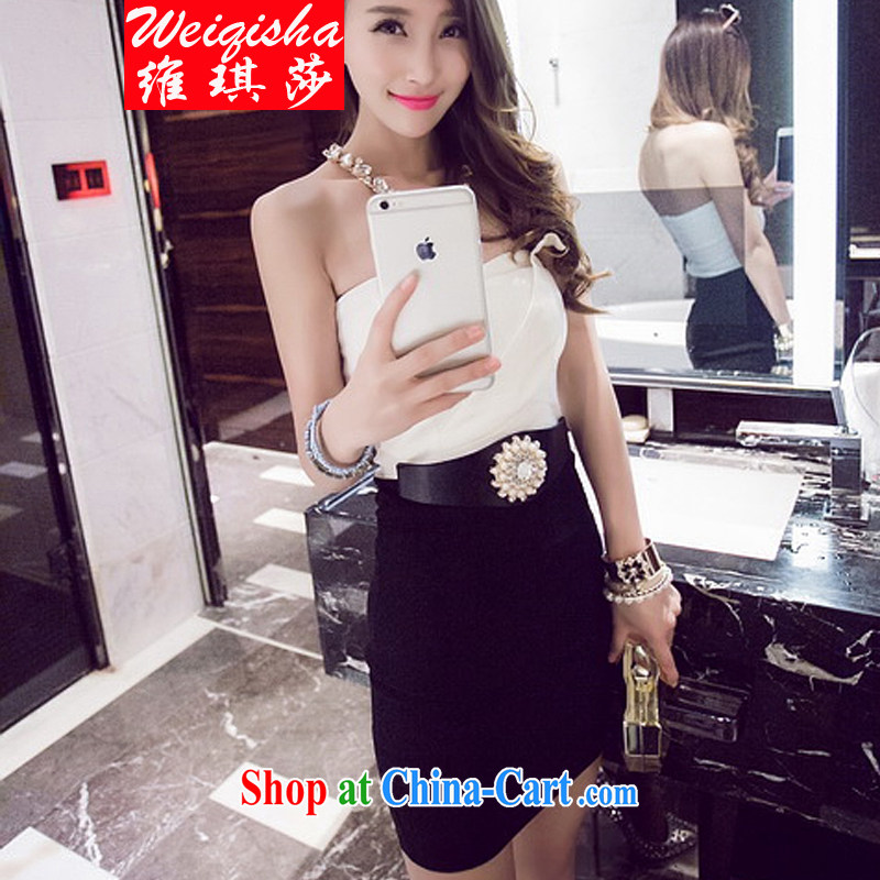 Vicki Windsor 2015 sense of wood drill package and dress dress dress white L, Vicki Windsor (WEIQISHA), shopping on the Internet
