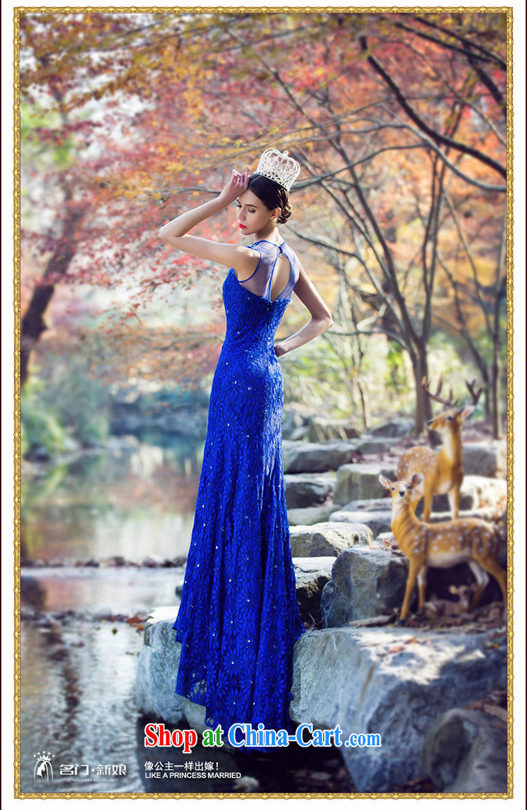 The bride's luxury drill Po blue dress crowsfoot small tail dress lace beauty dinner 2208 blue made 25 Day Shipping pictures, price, brand platters! Elections are good character, the national distribution, so why buy now enjoy more preferential! Health