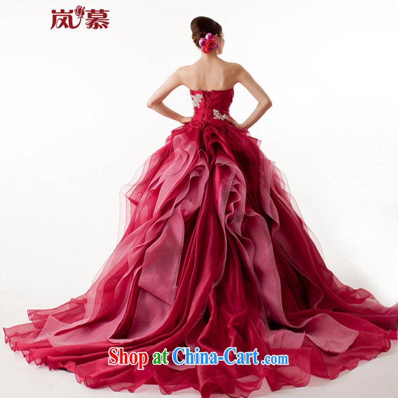 Sponsors The 2015 Original Design wrapped around the chest shaggy dress multi-tier bridal dresses dresses ceremony performances service such as the deep red custom size, sponsors, and shopping on the Internet