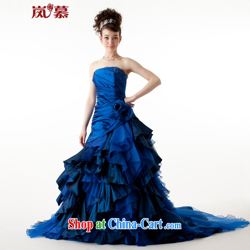Sponsors The 2015 Original Design royal blue classic dress shaggy dress long-tail bridal dresses serving performances such as the blue custom size