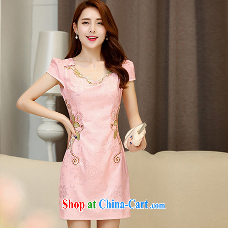Access to and the Su-2015, new dresses spring and summer are decorated in large numbers, qipao dress uniform toast everyday dresses dresses short 1536 A pink XXL, on their own, the show, and, shopping on the Internet