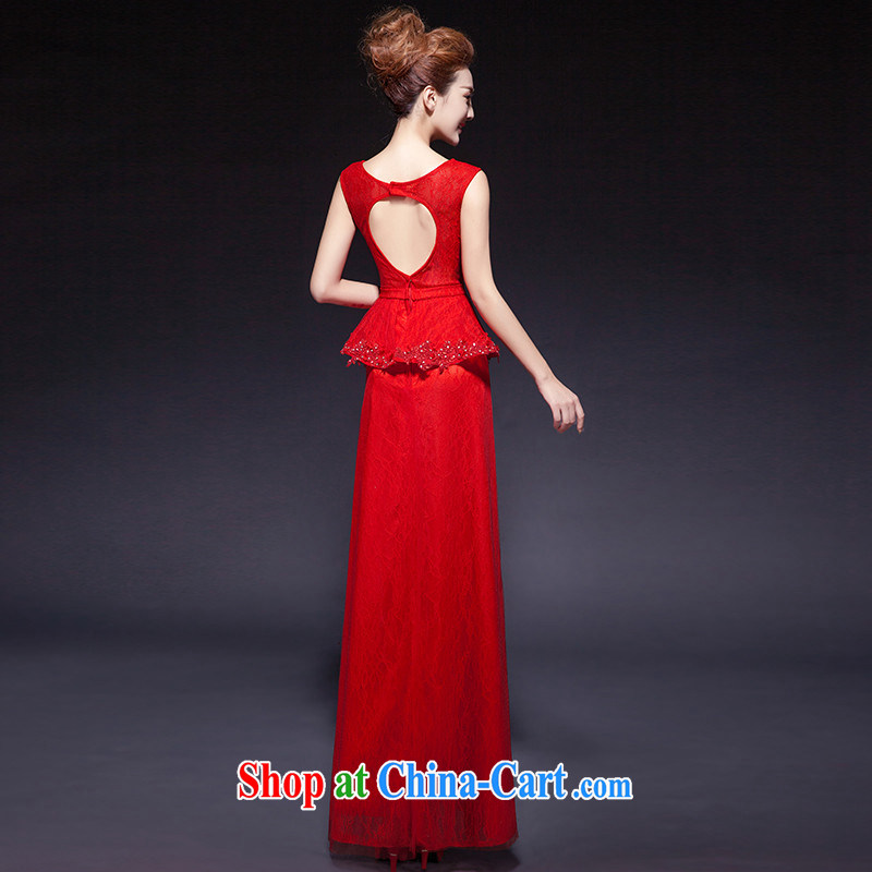 Love, according to China's 2015 new wedding dresses bows Service Bridal Fashion wedding red long dual-shoulder Evening Dress long wedding service performed under service banquet night meat pink. 7 Day Shipping does not return is not, love, China, and, sho