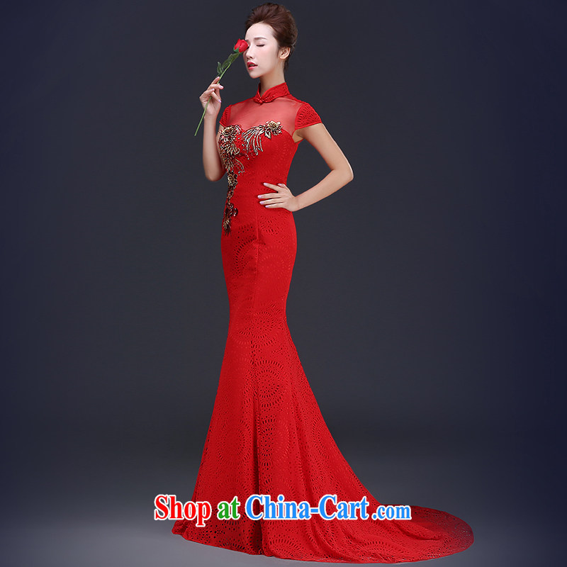 Ting Beverly Evening Dress 2015 new summer bridal wedding toast at Merlion serving Korean Beauty video slim, dress female Red XL Ting, Beverly (tingbeier), online shopping