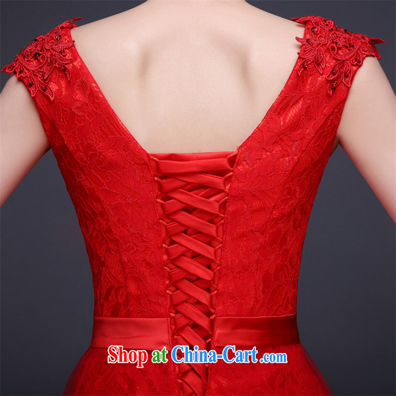 Love, according to China's 2015 spring new bride wedding dress double-shoulder-length, with red lace Korean bows serving the serving dinner serving high-end atmosphere red made 7 Day Shipping does not return does not change, love, and, shopping on the Int