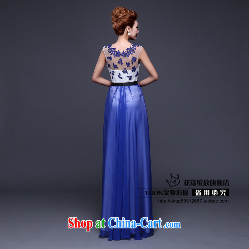Love, in accordance with China's wedding dress 2015 New Long marriages served toast blue lace the Code field shoulder bridesmaid dress, summer bride toast serving royal blue made 7 Day Shipping does not return is not, love, China, and, on-line shopping