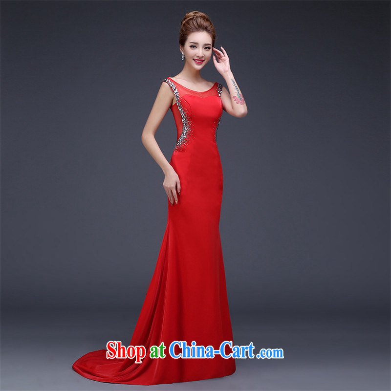 Love, in accordance with Chinese wedding dresses bridal toast serving New 2015 banquet dress long, shoulders, and back exposed small-tail wood drill red high stretch video thin red made 7 Day Shipping does not return is not, love, China, and, on-line shop