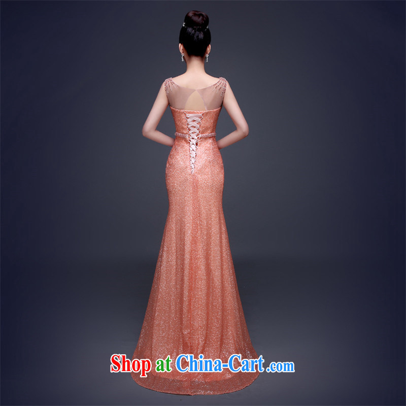 Love, in accordance with China's wedding dresses bows new 2015, long-tail at Merlion dress bridal Evening Dress spring evening dress meat pink Banquet exclusive on-chip meat pink will do 7 Day Shipping does not and will not change, and love, and that, on-