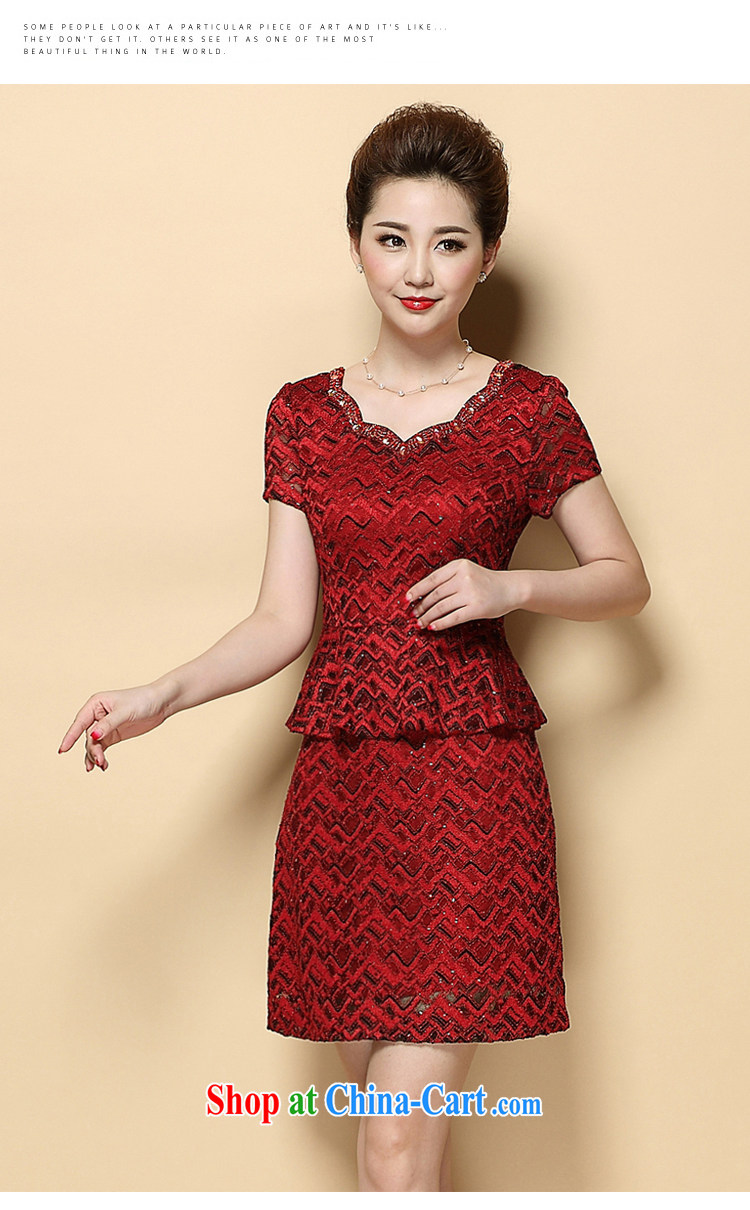 Celia leaves &2015 new summer beauty mother short-sleeved dresses temperament leave two-piece wedding dress #6385 red XL pictures, price, brand platters! Elections are good character, the national distribution, so why buy now enjoy more preferential! Health