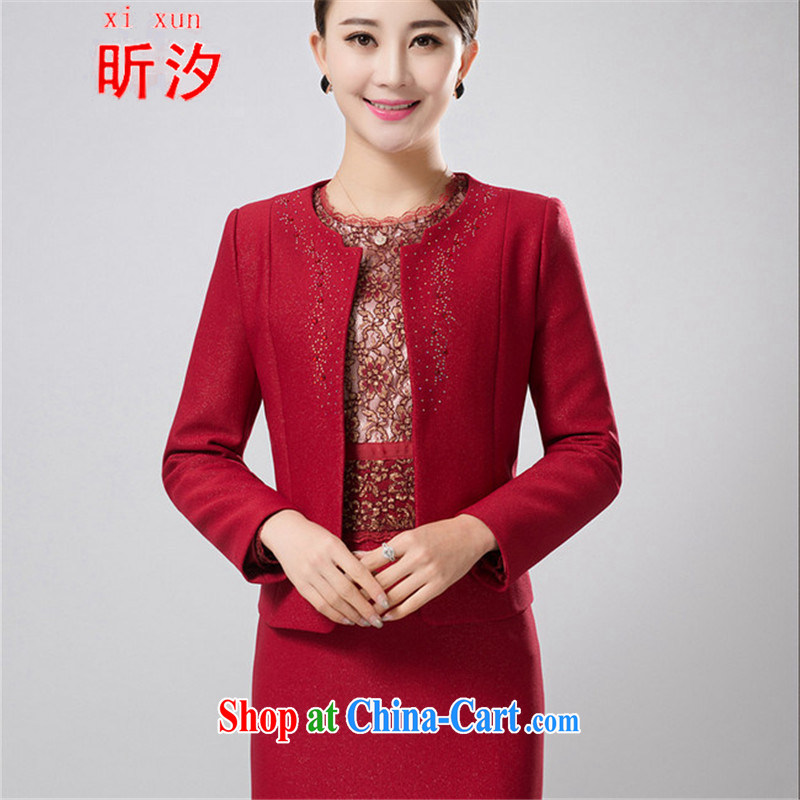 Celia leaves & Wedding Package mother with two-piece 2015 spring middle-aged jacket wedding dresses dress #6387 red 5 XL, Celia (xi) xun, shopping on the Internet
