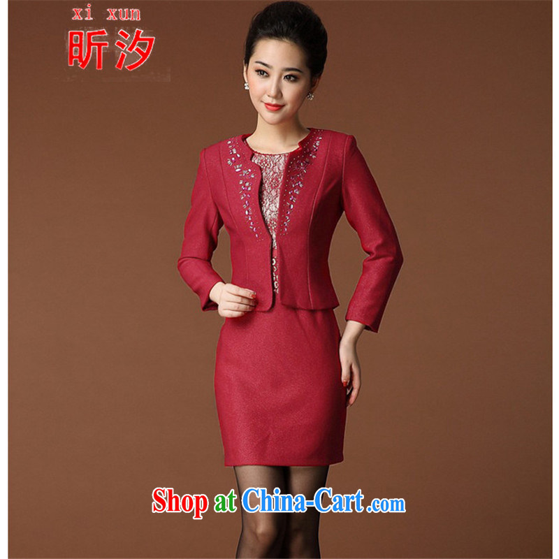 Celia leaves &2015 wedding in the elderly, female mother two-piece with a short-sleeved dresses #6398 red 4 XL, Celia (xi) xun, shopping on the Internet
