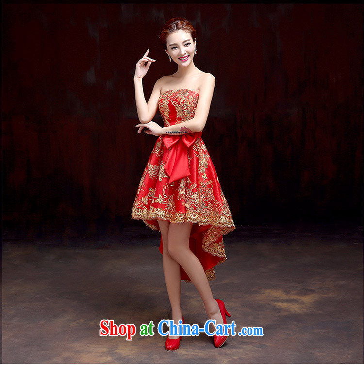 New bridal dresses red wedding dresses short before long dress beauty legs lace dress in wine red dress will not do not switch pictures, price, brand platters! Elections are good character, the national distribution, so why buy now enjoy more preferential! Health