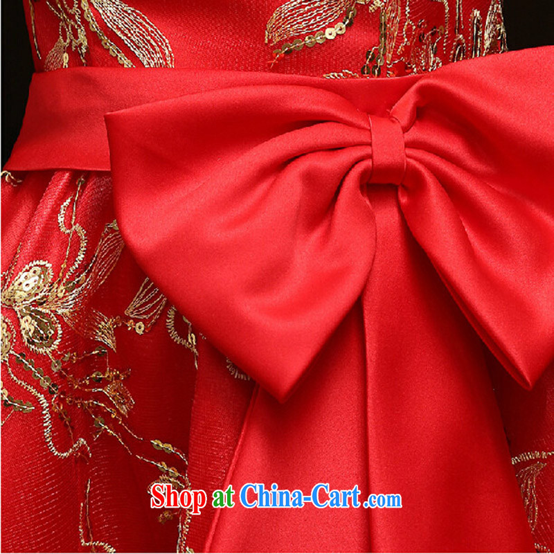 New bridal dresses wedding dresses RED CROSS THE short long dress beauty legs lace dress for the dress Red. Do not return does not change, so Balaam, shopping on the Internet