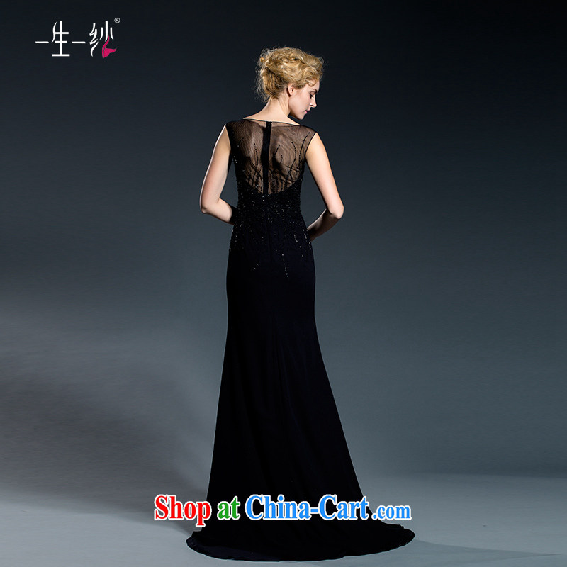 A lifetime and Evening Dress long banquet summer black stylish beauty female reception dress double-shoulder-length, black 402501363 XXL code 30 days pre-sale, a yarn, shopping on the Internet