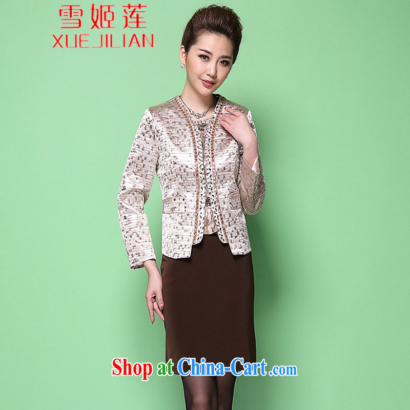 Hsueh-chi Lin's wedding dress her mother with dress Kit 2015 new middle-aged Korean version of the greater code dress #6368 3 color crystal 4 XL (185 / 104 A), Hsueh-chi Lin Nunnery (XUEJILIAN), online shopping
