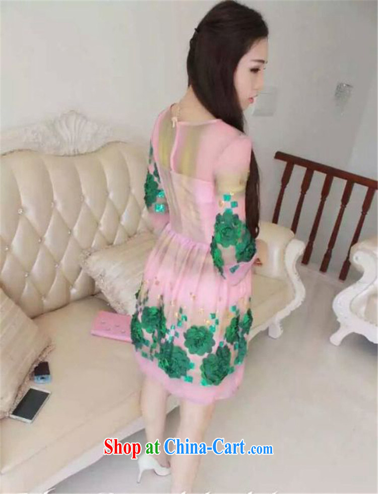 Abundant Ming 2015 summer new sunscreen Princess cuff color heavy industry, three-dimensional flowers dress suit skirt M pictures, price, brand platters! Elections are good character, the national distribution, so why buy now enjoy more preferential! Health