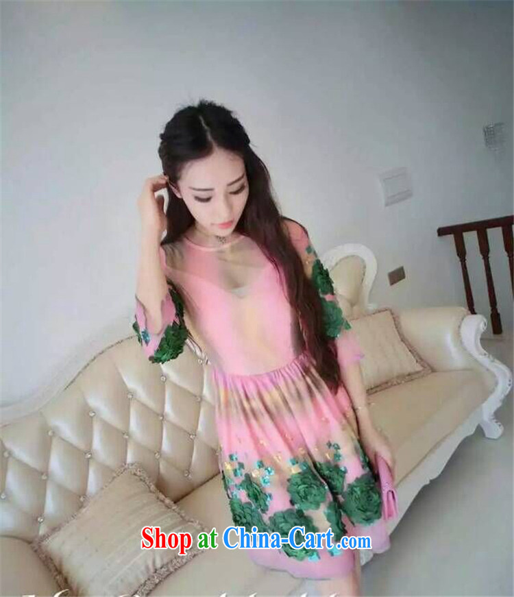 Abundant Ming 2015 summer new sunscreen Princess cuff color heavy industry, three-dimensional flowers dress suit skirt M pictures, price, brand platters! Elections are good character, the national distribution, so why buy now enjoy more preferential! Health